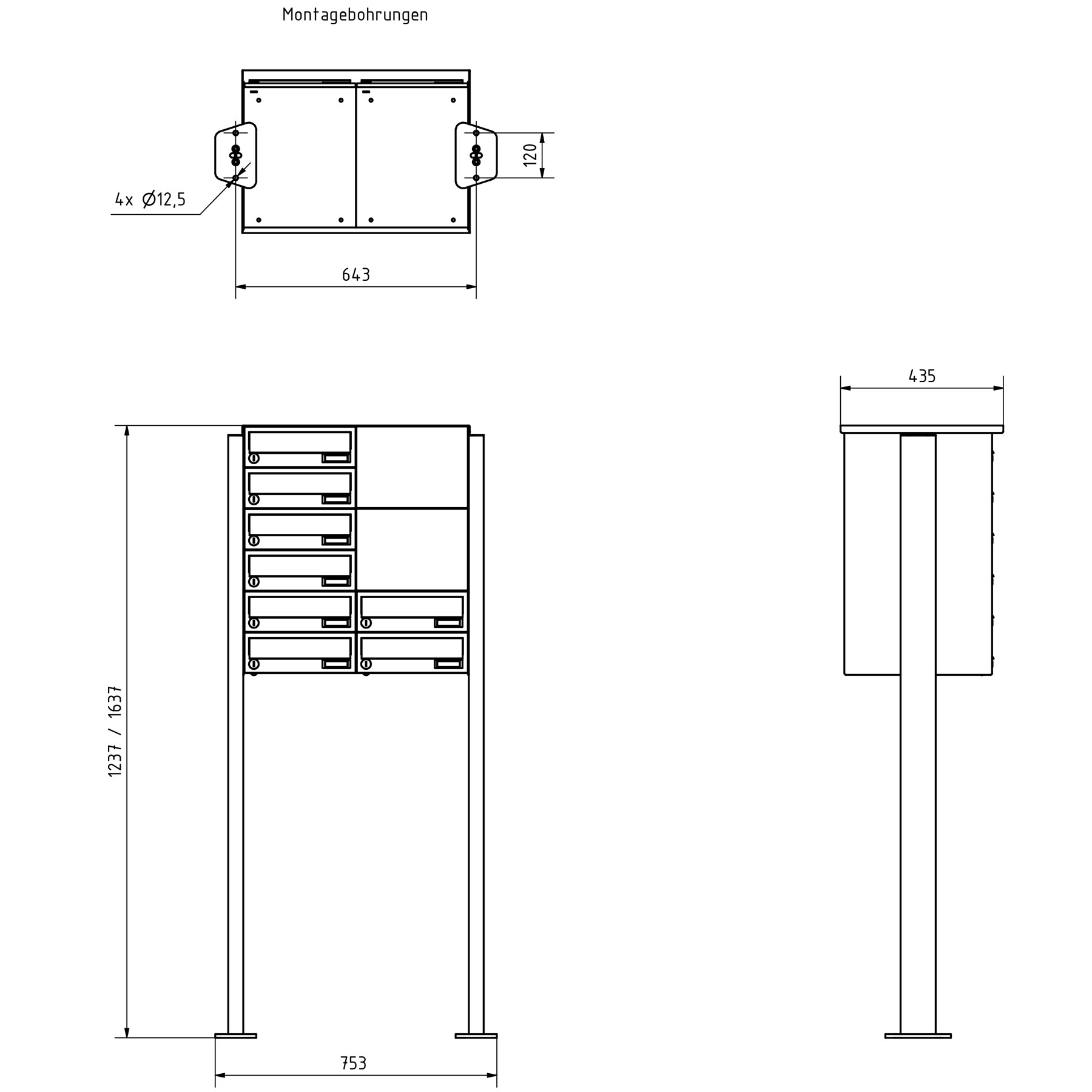 8er Briefkastenanlage freistehend Design BASIC 385P-7016-SP mit Klingel- Sprechteil inkl. Seitenverkleidung & Regendach - Briefkästen waagerecht - Anthrazit-Grau RAL 7016 8er Briefkastenanlage freistehend Design BASIC 385P-7016-SP mit Klingel- Sprechteil inkl. Seitenverkleidung & Regendach - Briefkästen waagerecht - Anthrazit-Grau RAL 7016
