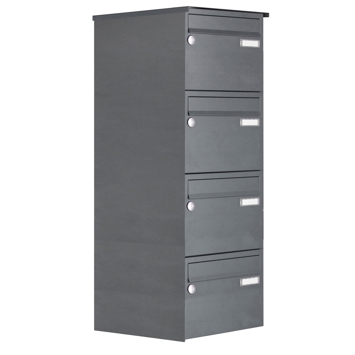 4-piece stainless steel surface-mounted letterbox system Design BASIC Plus 385 XA 220 - RAL of your choice