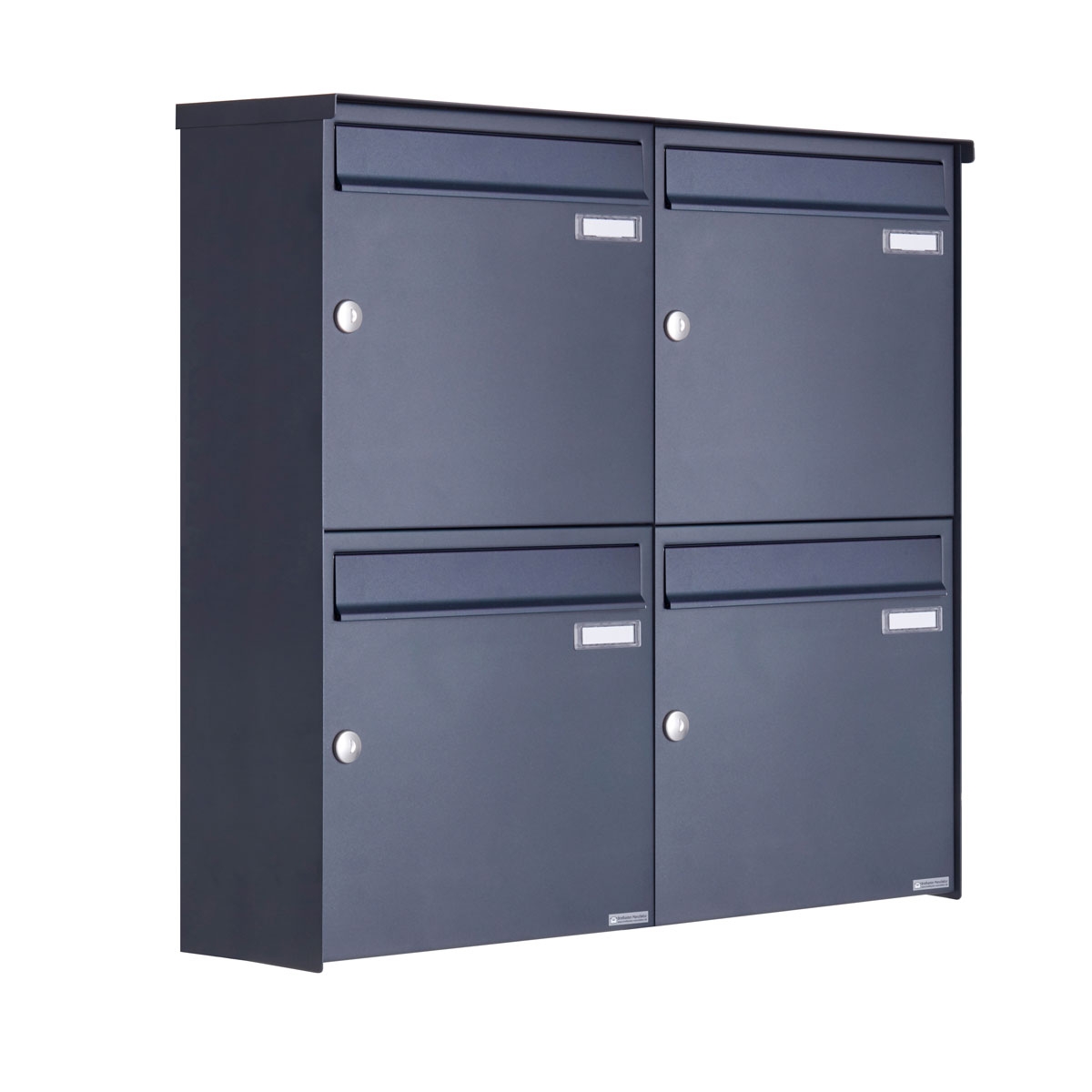 4er 2x2 Edelstahl Aufputz Briefkasten Design BASIC Plus 382XA AP - RAL nach Wahl 4er 2x2 Edelstahl Aufputz Briefkasten Design BASIC Plus 382XA AP - RAL nach Wahl