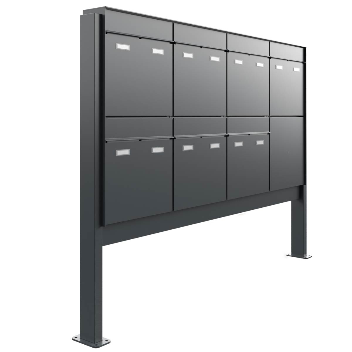 7-unit 4x2 design pedestal letterbox GOETHE ST-Q - RAL of your choice 7-unit 4x2 design pedestal letterbox GOETHE ST-Q - RAL of your choice
