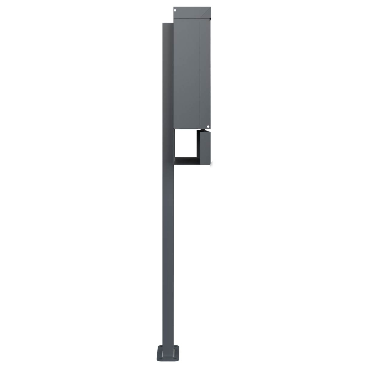 4a12819bf826a3a3d4fe8b23499443971b192541 BRENTANO® ST-BP designer free-standing letterbox with newspaper compartment - Elegance 2 design - RAL 7016 anthracite grey