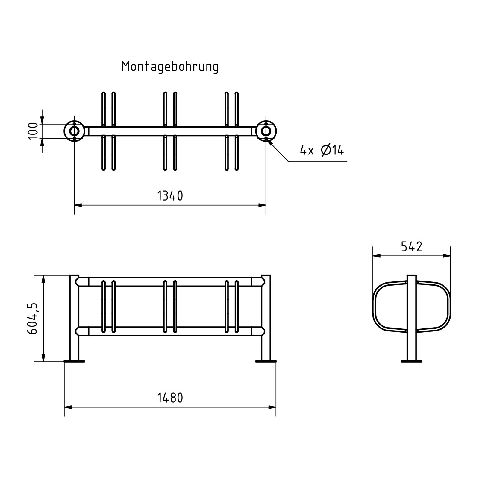 88860536b38eaf904396140b3d71d91ba3f2e8dd ACHIM bicycle stand - Stainless steel powder-coated in RAL colour - Double-sided wheel adjustment