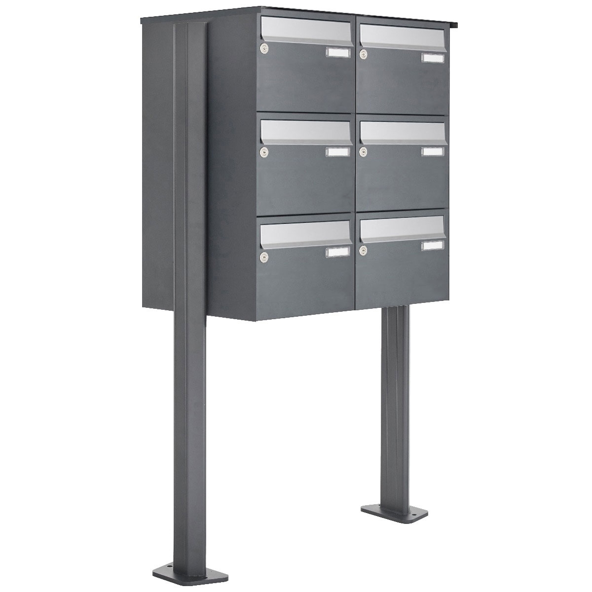 6 letterbox system freestanding Design BASIC Plus 385XP ST-T - stainless steel RAL of your choice 6 letterbox system freestanding Design BASIC Plus 385XP ST-T - stainless steel RAL of your choice