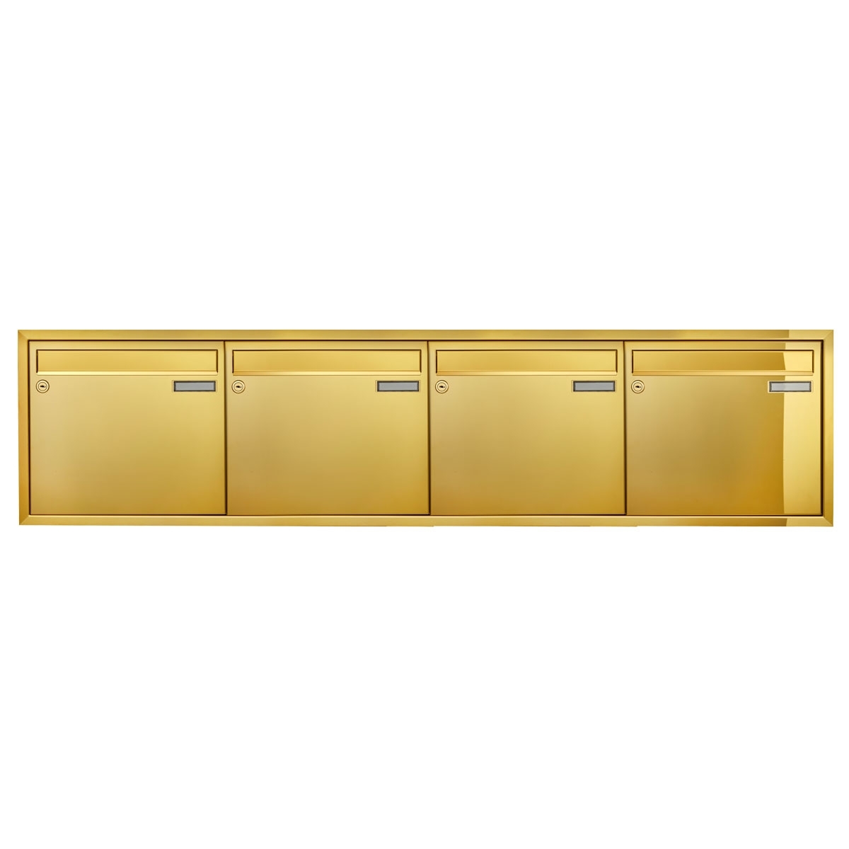 4er 4x1 Unterputz Briefkastenanlage CLASSIC 534C - Titanmessing ähnl. Gold - 4 Partei 4er 4x1 Unterputz Briefkastenanlage CLASSIC 534C - Titanmessing ähnl. Gold - 4 Partei