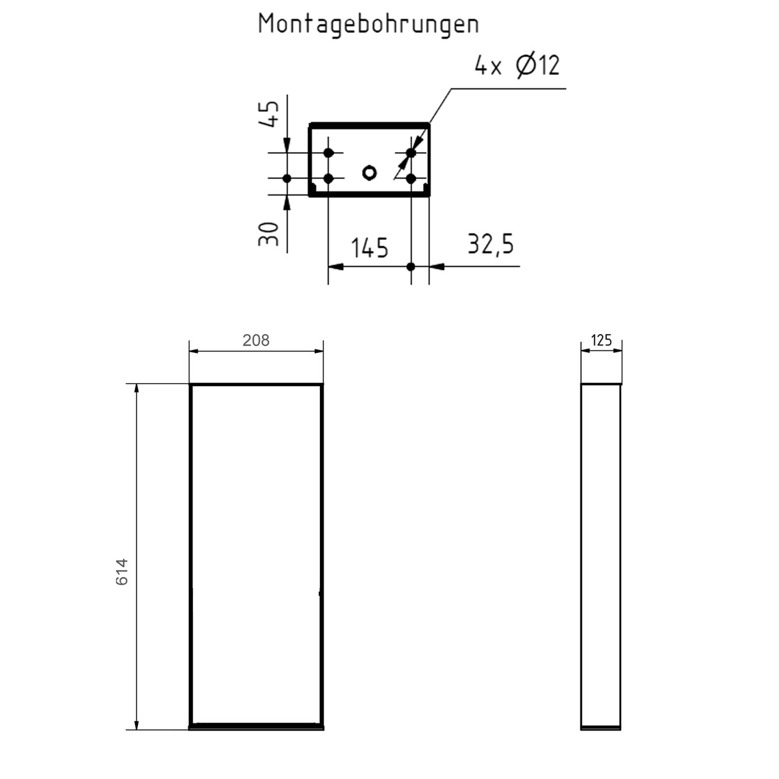 Design socket column GOETHE 200x600 for floor mounting - RAL of your choice Design socket column GOETHE 200x600 for floor mounting - RAL of your choice