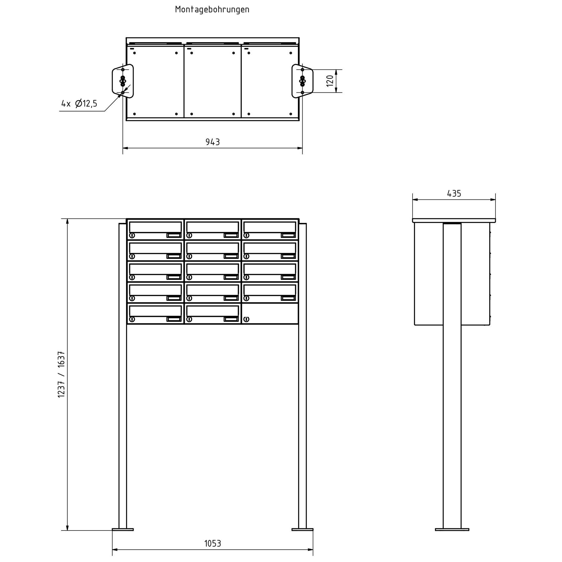 14er 5x3 Edelstahl Briefkastenanlage freistehend Design BASIC Plus 385XP ST-T - RAL nach Wahl 14er 5x3 Edelstahl Briefkastenanlage freistehend Design BASIC Plus 385XP ST-T - RAL nach Wahl