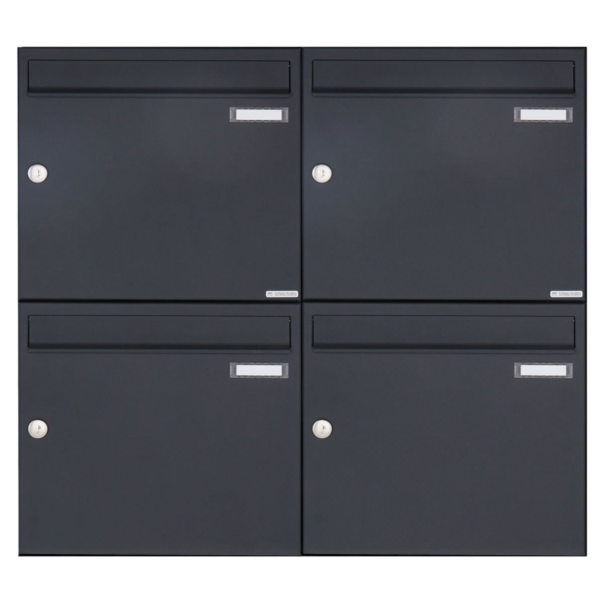 4er 2x2 Aufputz Briefkasten Design BASIC 382A AP - RAL 7016 anthrazitgrau 4er 2x2 Aufputz Briefkasten Design BASIC 382A AP - RAL 7016 anthrazitgrau