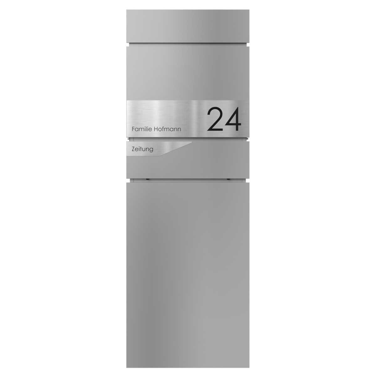 Standbriefkasten LESSING Edition mit Zeitungsfach - Design Elegance 1 - RAL 9007 graualuminium Standbriefkasten LESSING Edition mit Zeitungsfach - Design Elegance 1 - RAL 9007 graualuminium