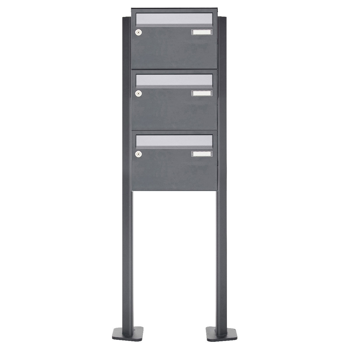 3 letterbox system freestanding Design BASIC Plus 385XP ST-T - stainless steel RAL of your choice 3 letterbox system freestanding Design BASIC Plus 385XP ST-T - stainless steel RAL of your choice