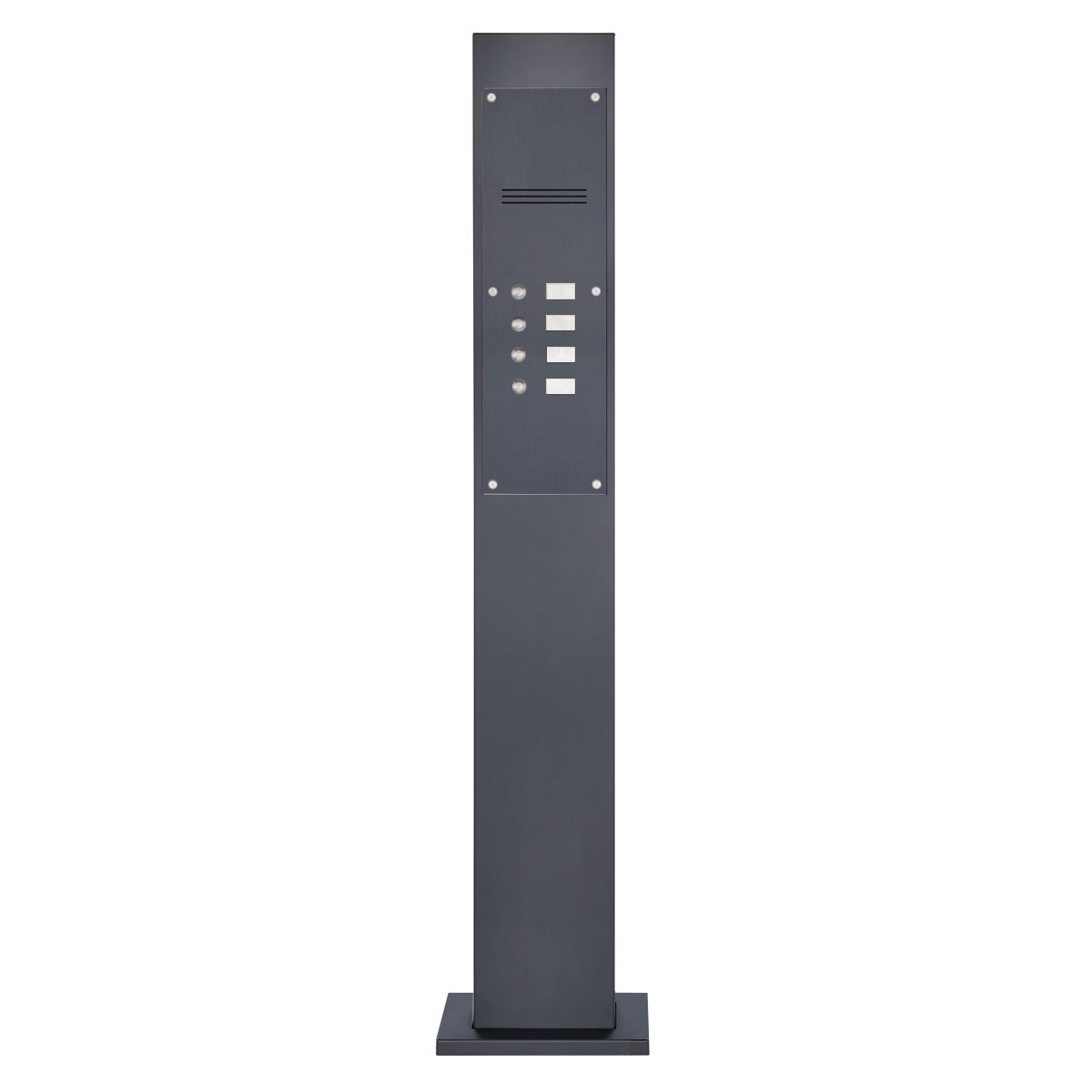 03ad5570bfda193da12cb4c9b830ae3ec73c80b0 Doorbell pedestal designer - stainless steel V2A powder-coated - 4 party - INDIVIDUAL