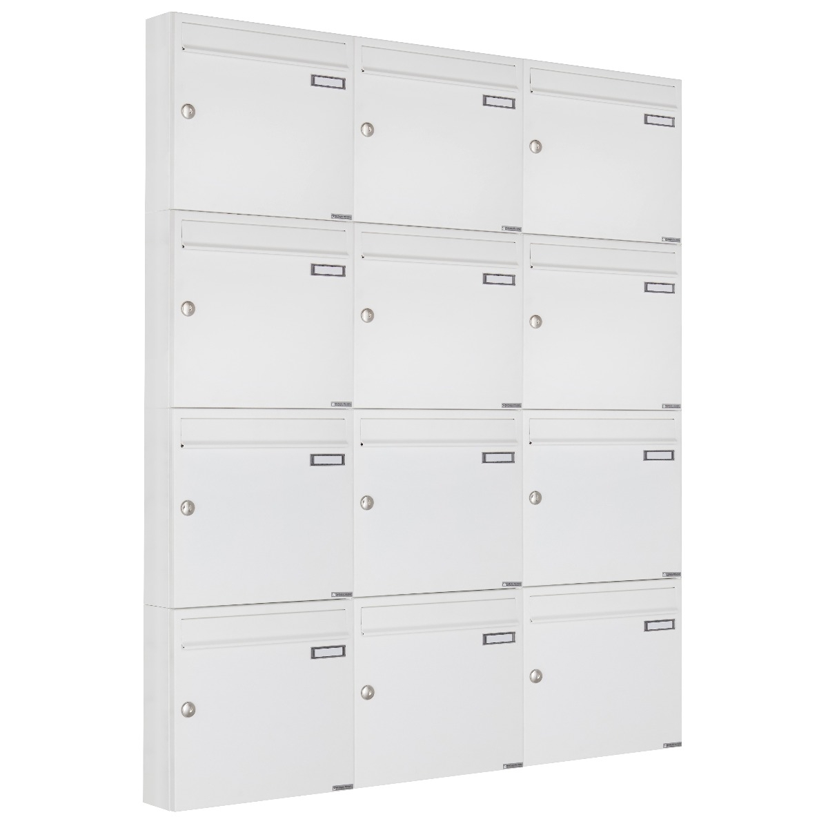 12er 3x4 surface-mounted letterbox system Design BASIC 382A AP - RAL 9016 traffic white