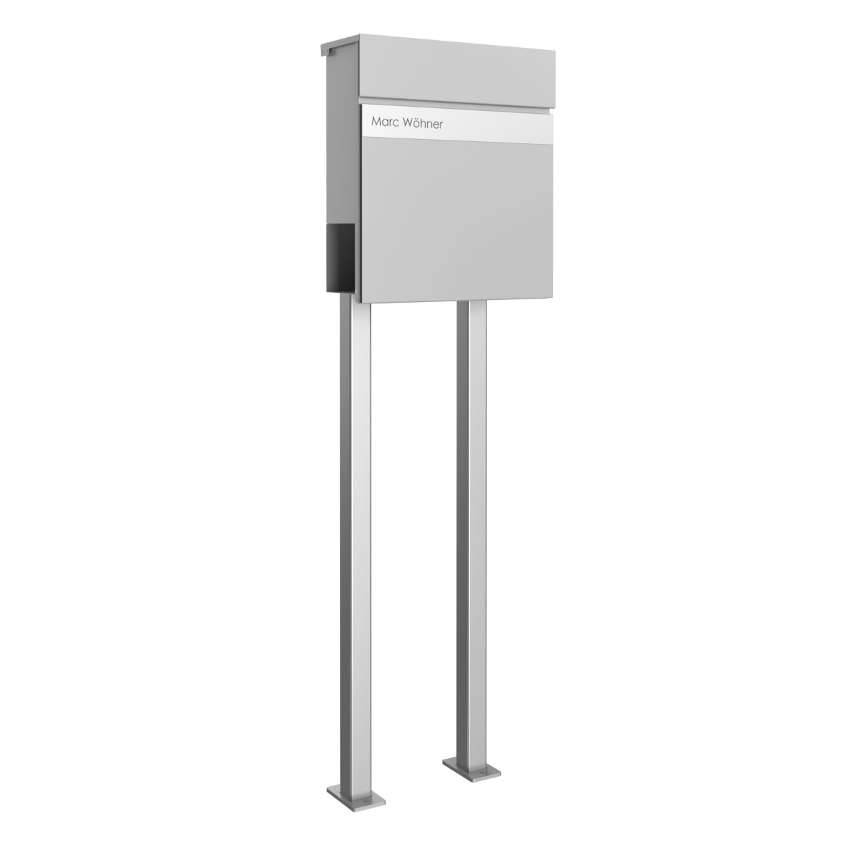 Boîte aux lettres sur pied KANT Edition avec porte-journaux - Design Elegance 2 - RAL 9007 aluminium gris Boîte aux lettres sur pied KANT Edition avec porte-journaux - Design Elegance 2 - RAL 9007 aluminium gris