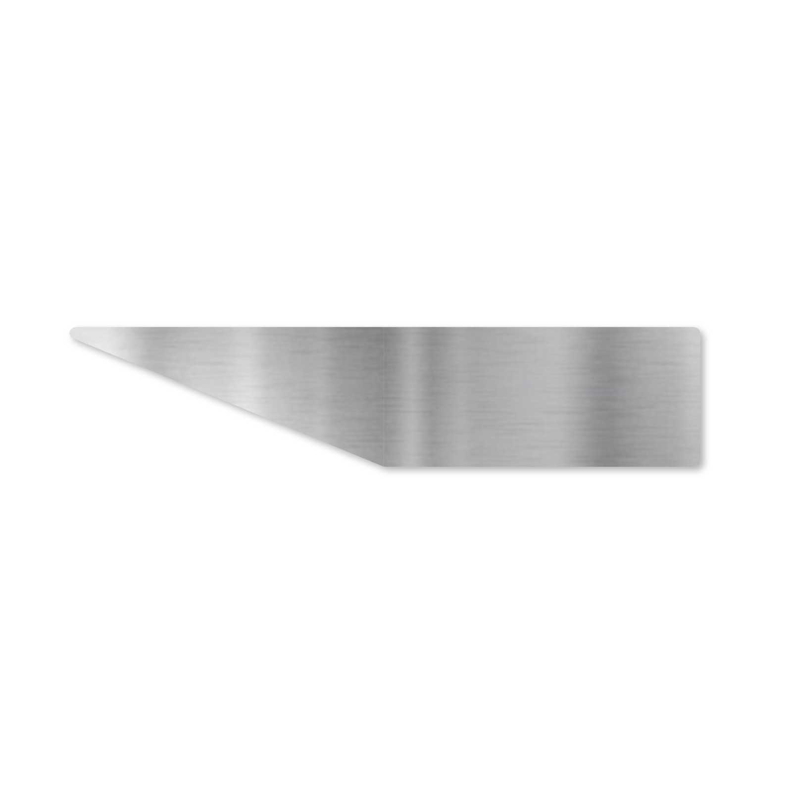 8692e88a2946afa64b2ea1a3114e3f98bc5b8cdc Self-adhesive name plate 174x46.5 - triangle - polished stainless steel