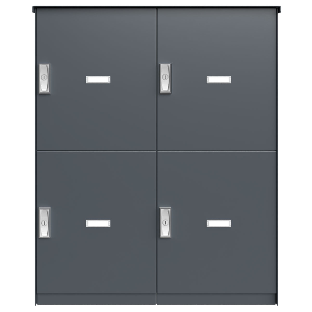 4er 2x2 stainless steel parcel compartment system BASIC Plus 863X STL with parcel compartment 440x370 - colour of your choice