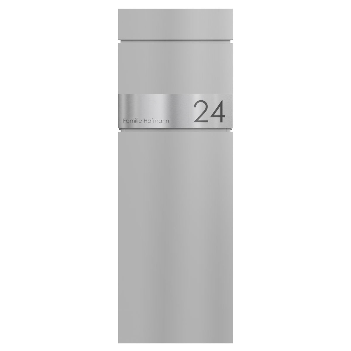 Pedestal letterbox LESSING Edition - Design Elegance 1 - RAL 9007 grey aluminium Pedestal letterbox LESSING Edition - Design Elegance 1 - RAL 9007 grey aluminium