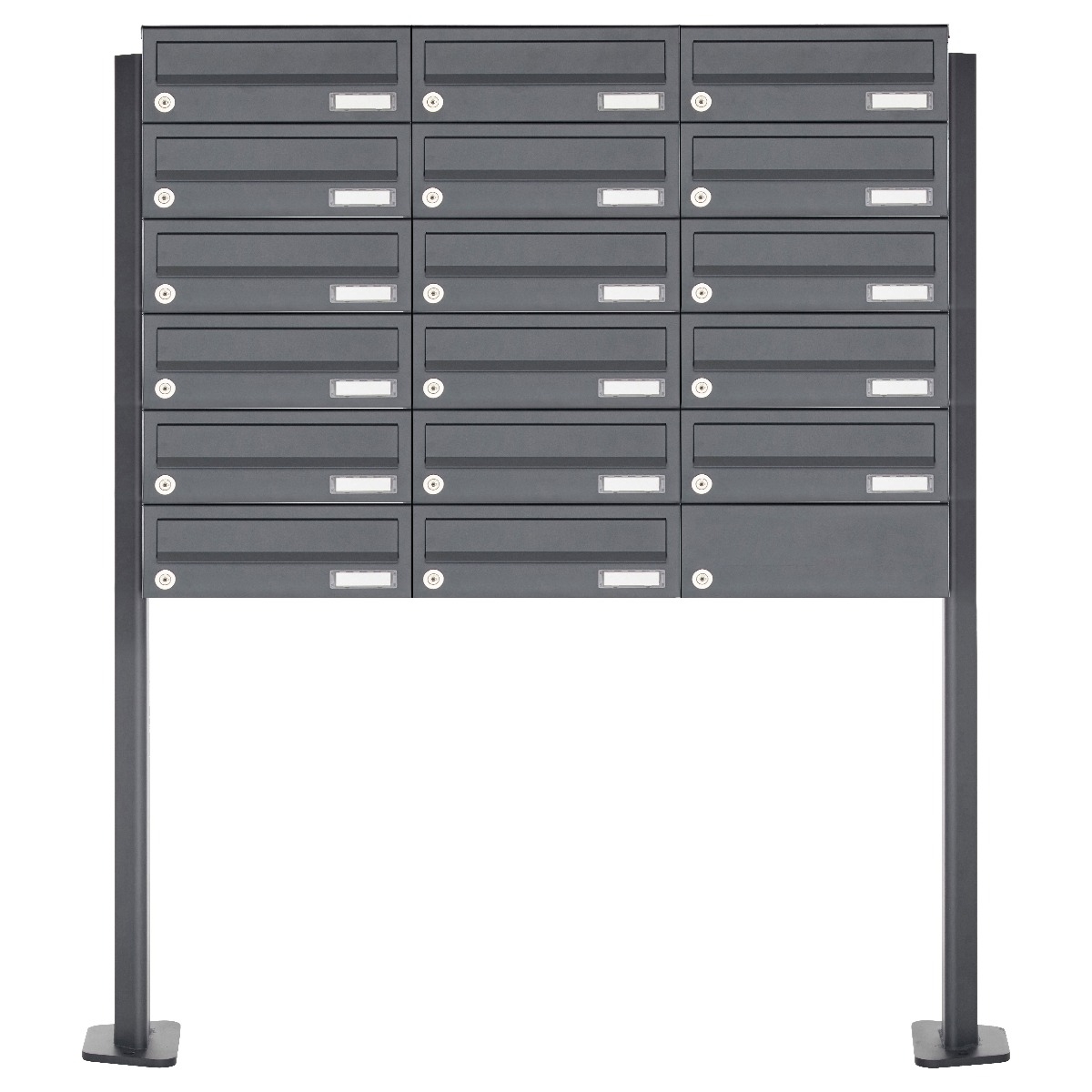 17 Sistema de buzones autoportantes Diseño BASIC 385P-7016 ST-T - RAL 7016 gris antracita