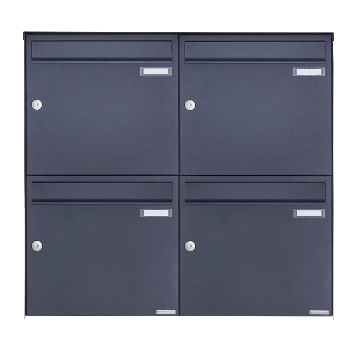 4er 2x2 stainless steel surface-mounted letterbox design BASIC Plus 382XA AP - RAL of your choice 4er 2x2 stainless steel surface-mounted letterbox design BASIC Plus 382XA AP - RAL of your choice
