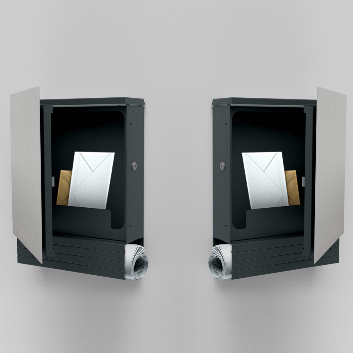 e6360e4e7fb2644cc4aa237f9b7a3f82e27c2190 Design Briefkasten - Zeitungsfach SCHILLER SMALL VA7016 - Edelstahl V2A, geschliffen & RAL 7016 anthrazitgrau
