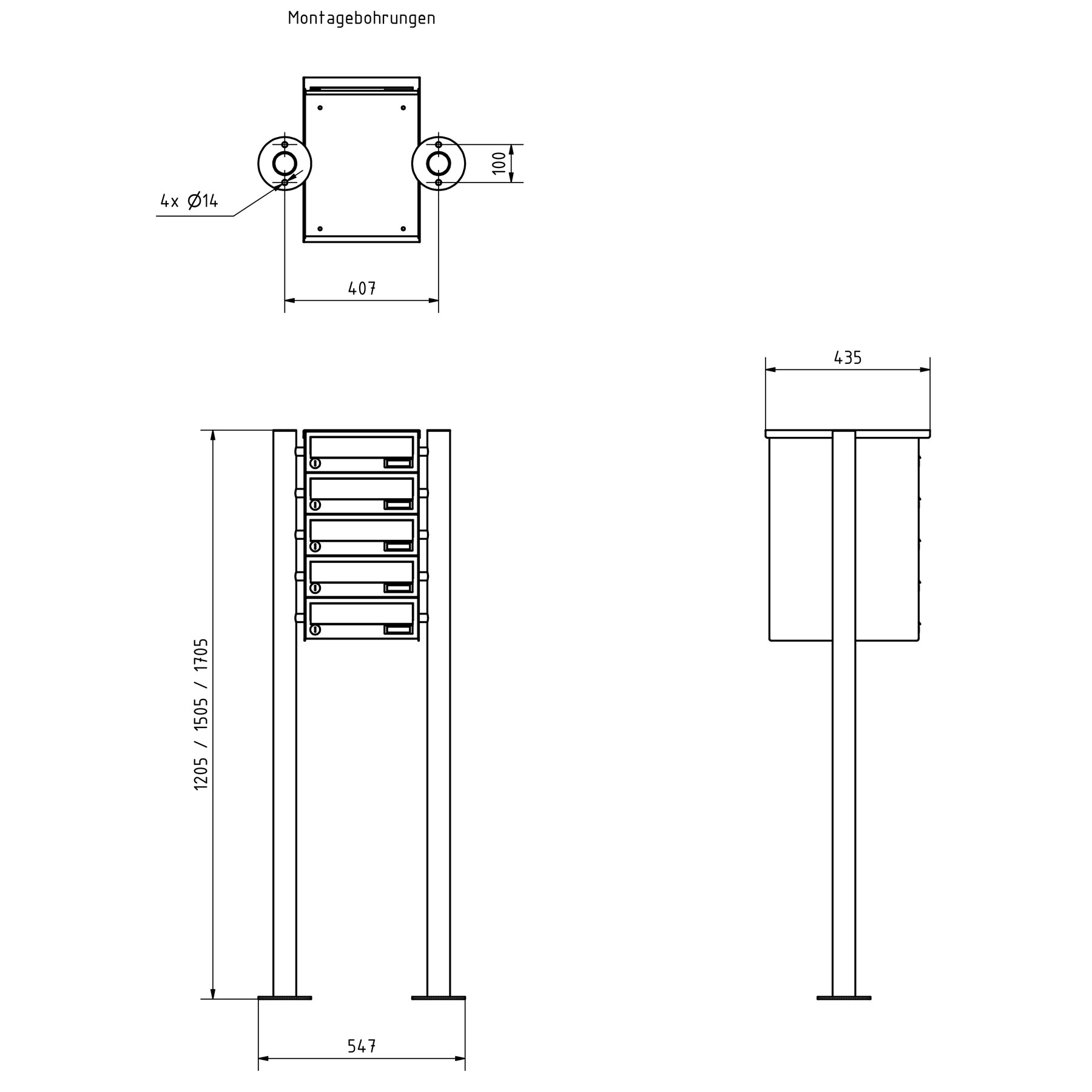 5 letterbox system freestanding Design BASIC 385-VA ST-R - stainless steel V2A, polished 5 letterbox system freestanding Design BASIC 385-VA ST-R - stainless steel V2A, polished