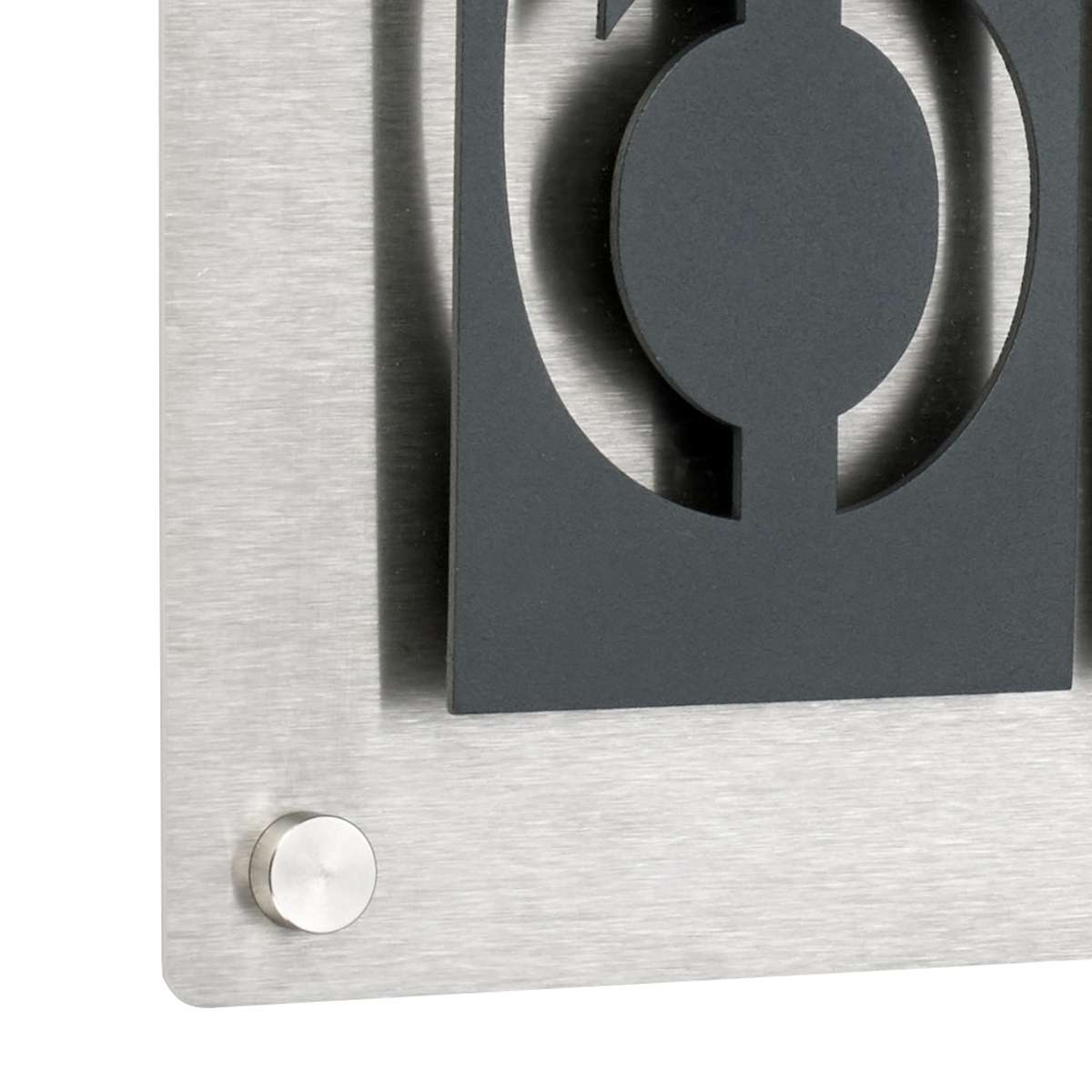 dc28ce1e12e40ccd3277013bfe2b9c3789fb34cf House number PREMIUM Design 691 - Base plate stainless steel - House number RAL colour- 3 digits