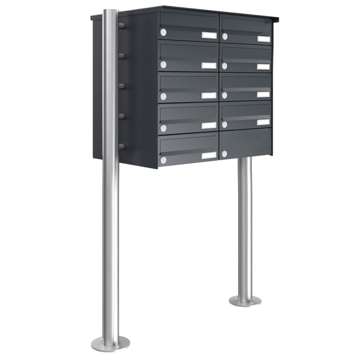 9 system skrzynek na listy wolnostojący Design BASIC 385 ST-R - szary antracyt RAL 7016