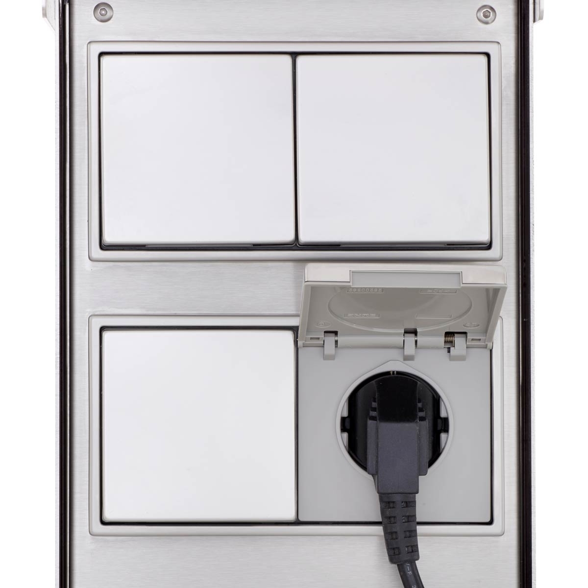 Socket outlet pillar BASIC 372 for floor mounting - polished V2A stainless steel Socket outlet pillar BASIC 372 for floor mounting - polished V2A stainless steel