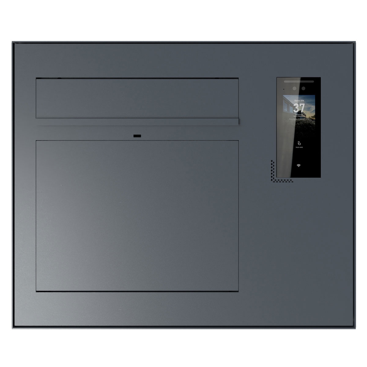 Design Aufputz Briefkasten GRIMM - Farbe nach Wahl mit Ekinex Dico IP-Videosprechanlage rechts Design Aufputz Briefkasten GRIMM - Farbe nach Wahl mit Ekinex Dico IP-Videosprechanlage rechts