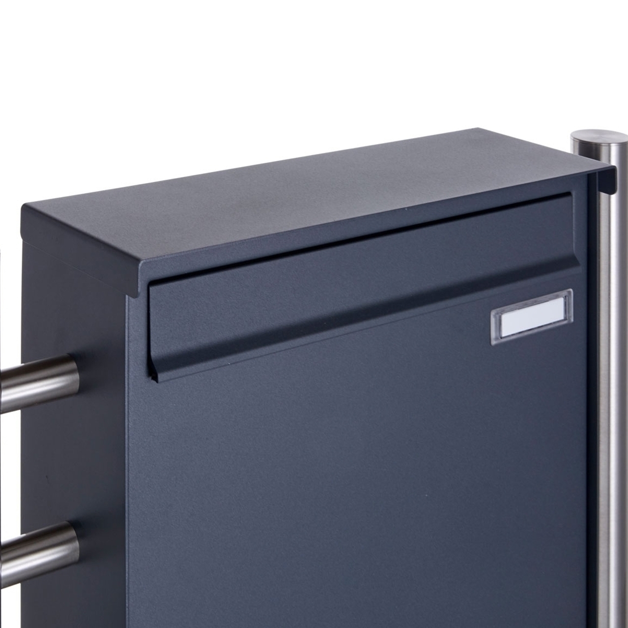 Free-standing fence letterbox design BASIC Plus 381XZ ST-R with bell box - RAL of your choice Free-standing fence letterbox design BASIC Plus 381XZ ST-R with bell box - RAL of your choice