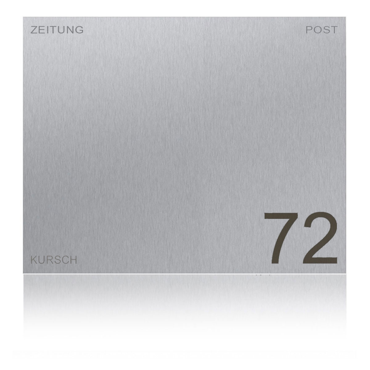 Design letterbox with newspaper compartment SCHILLER BIG VA7016 - stainless steel V2A, polished &amp; RAL 7016 anthracite grey