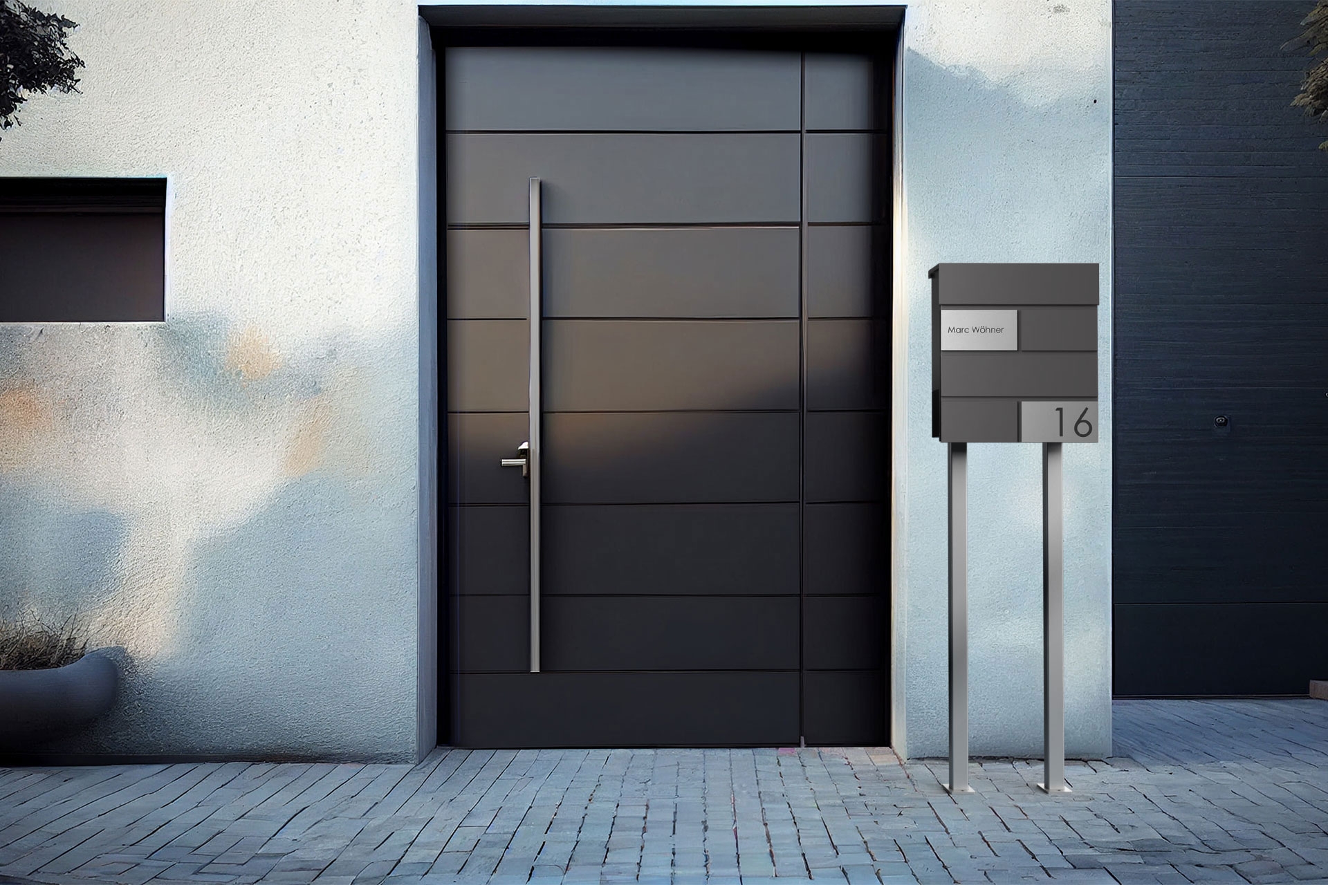 Standbriefkasten KANT Edition mit Zeitungsfach - Design Elegance 3 - RAL 7016 anthrazitgrau Standbriefkasten KANT Edition mit Zeitungsfach - Design Elegance 3 - RAL 7016 anthrazitgrau