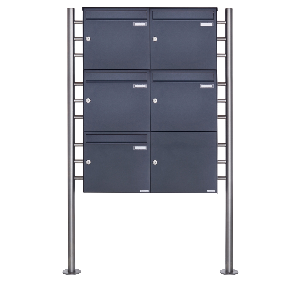 5er 3x2 stainless steel free-standing letterbox Design BASIC Plus 381X ST R - RAL of your choice 5er 3x2 stainless steel free-standing letterbox Design BASIC Plus 381X ST R - RAL of your choice