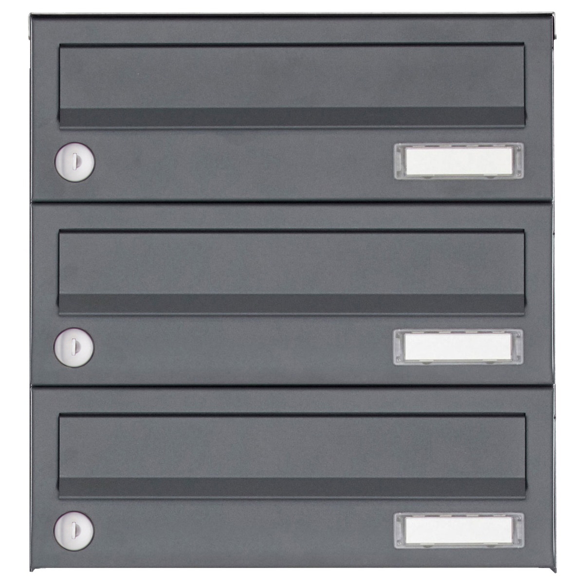 3-piece stainless steel surface-mounted letterbox system Design BASIC Plus 385XA AP - RAL of your choice