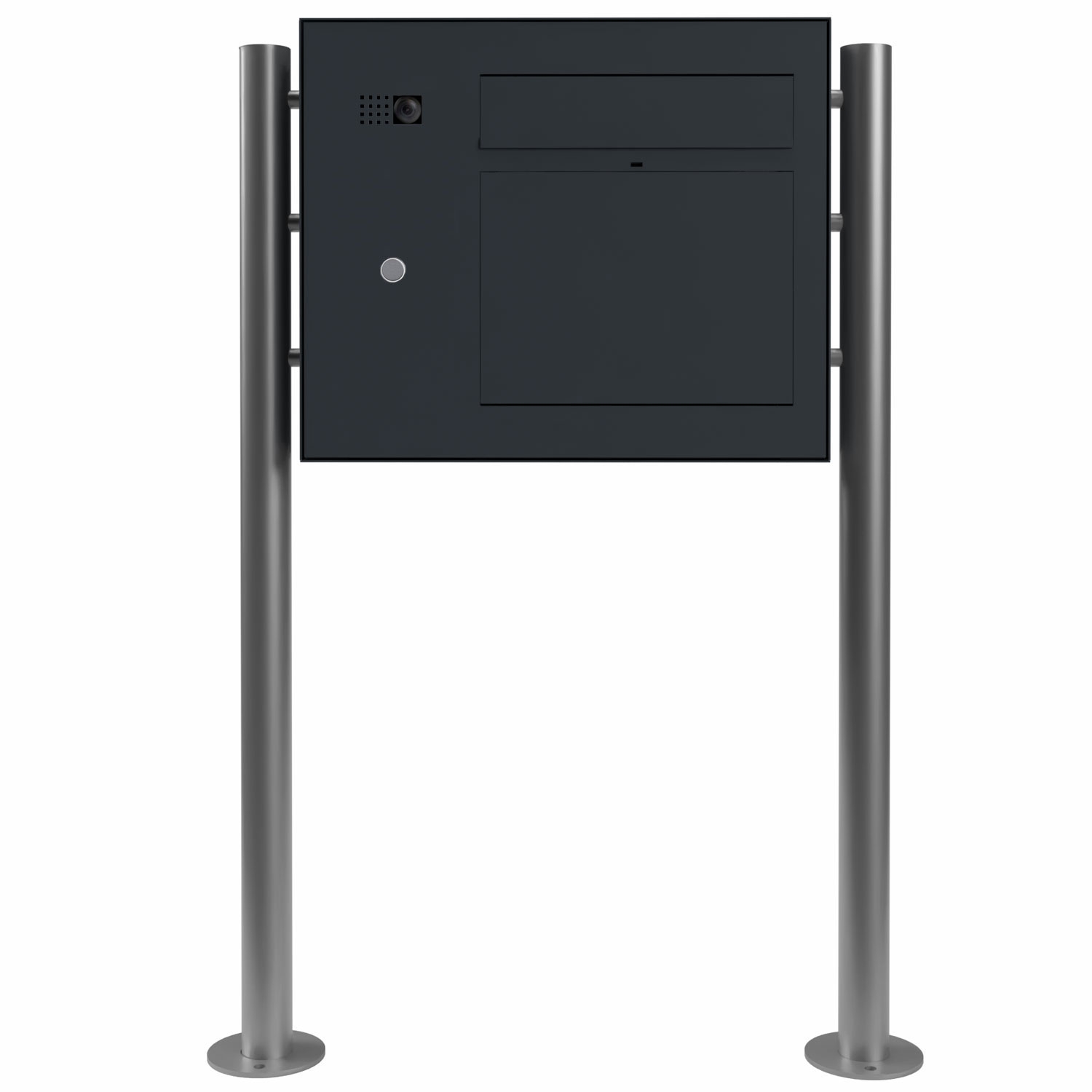 Design Standbriefkasten GRIMM - Farbe nach Wahl mit COMELIT Ultra - VIDEO Set links