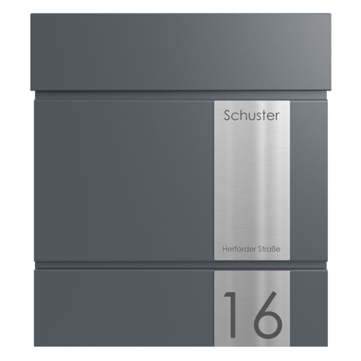 KANT letterbox with newspaper compartment - Elegance 5 design - RAL 7016 anthracite grey KANT letterbox with newspaper compartment - Elegance 5 design - RAL 7016 anthracite grey