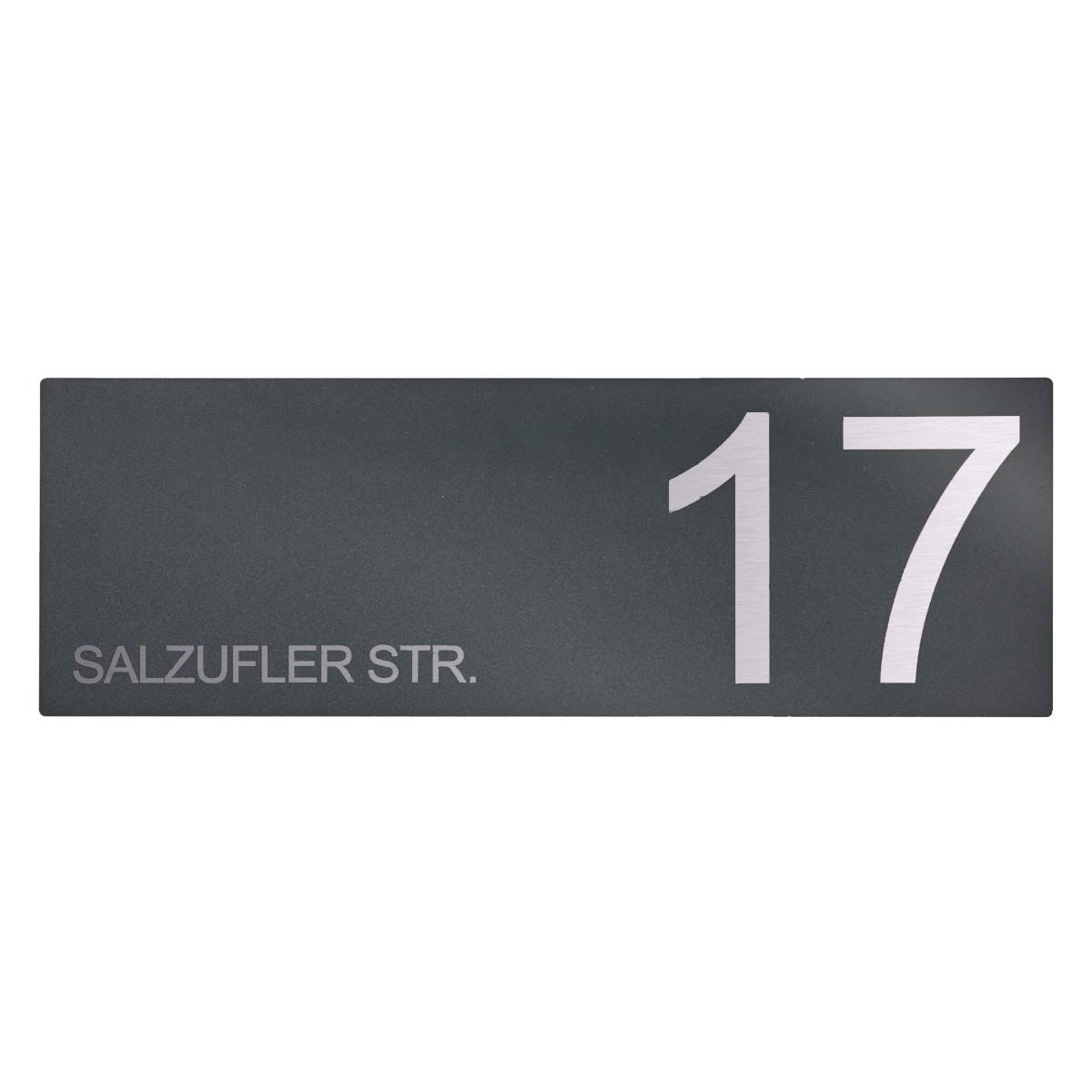 a91e30ad74165d1b084fd94d5936138eee58e404 DESIGNER 390A sign 450x150 - RAL of your choice - House number - Labelling