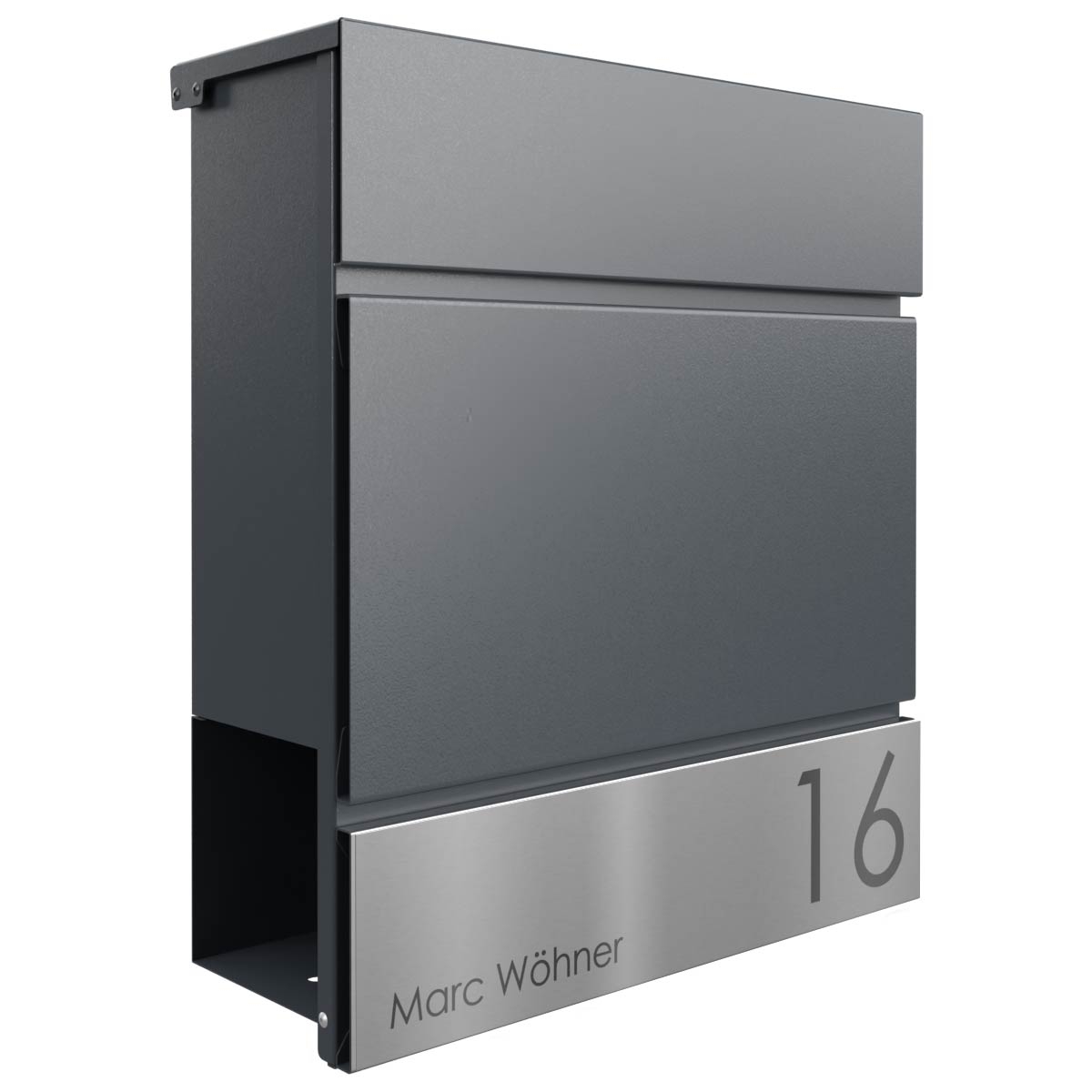 KANT Edition letterbox with newspaper compartment - Elegance 4 design - RAL 7016 anthracite grey KANT Edition letterbox with newspaper compartment - Elegance 4 design - RAL 7016 anthracite grey