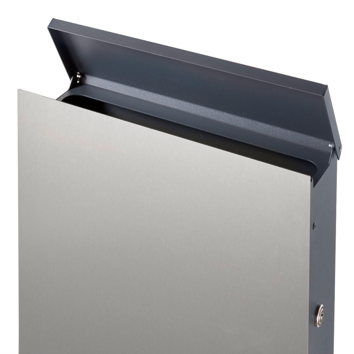 8348a52010e2d569c7c5f851806bed07e5116b99 Design Briefkasten - Zeitungsfach SCHILLER SMALL VA7016 - Edelstahl V2A, geschliffen & RAL 7016 anthrazitgrau