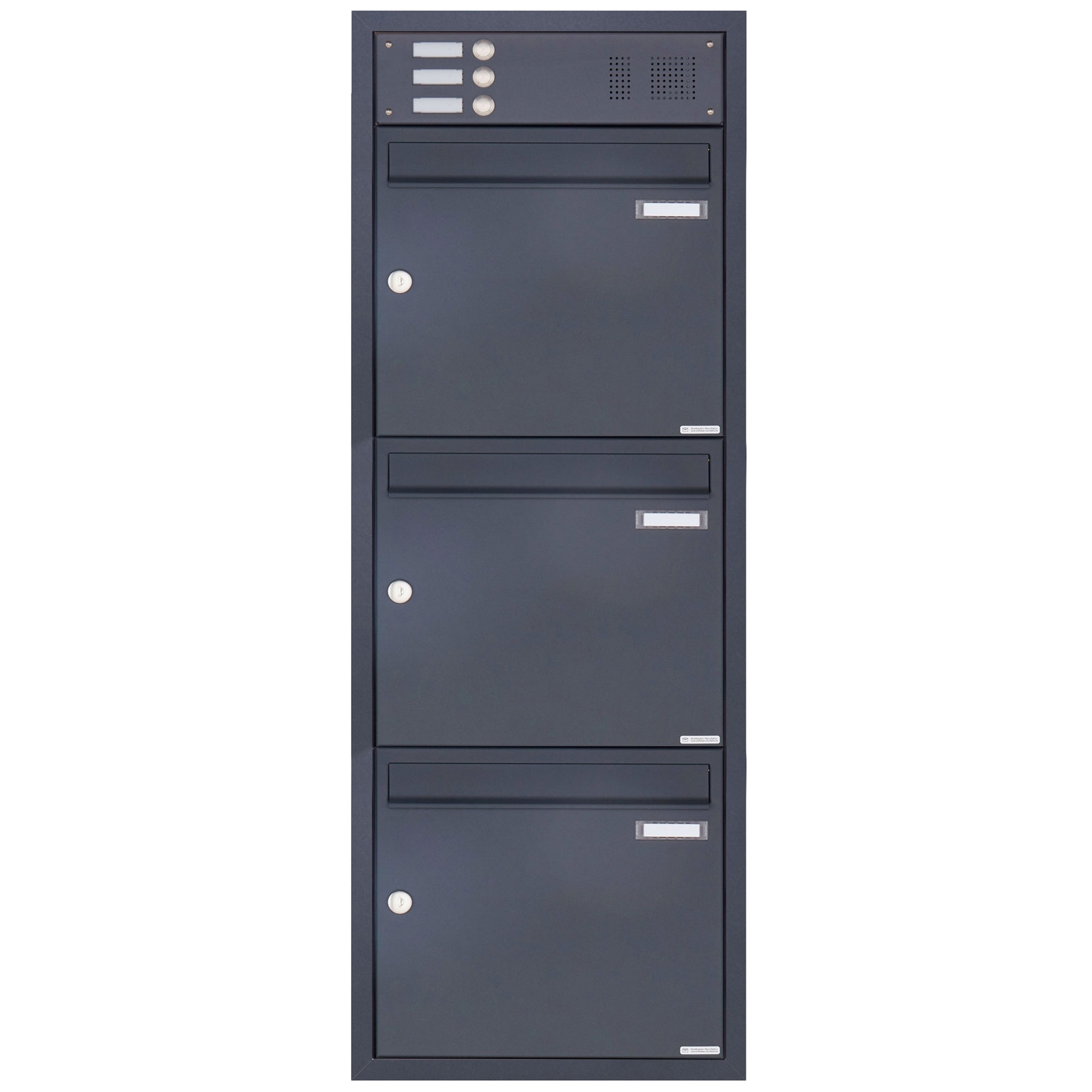 3er 1x3 Edelstahl Unterputzbriefkasten BASIC Plus 382XU UP mit Klingelkasten - RAL nach Wahl 3er 1x3 Edelstahl Unterputzbriefkasten BASIC Plus 382XU UP mit Klingelkasten - RAL nach Wahl