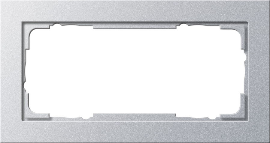 Gira E2 cover frame, 2-gang without centre bar Colour aluminium 100225