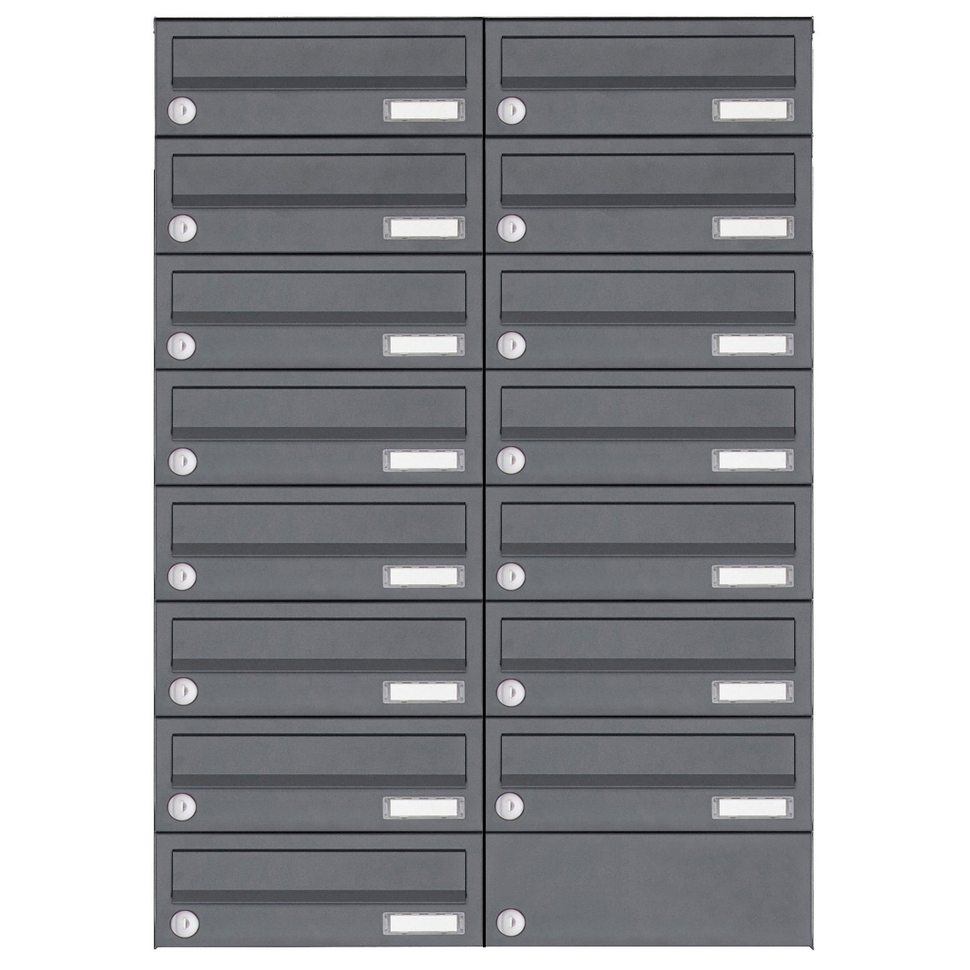 15er Edelstahl Aufputz Briefkastenanlage Design BASIC Plus 385XA AP - RAL nach Wahl 15er Edelstahl Aufputz Briefkastenanlage Design BASIC Plus 385XA AP - RAL nach Wahl