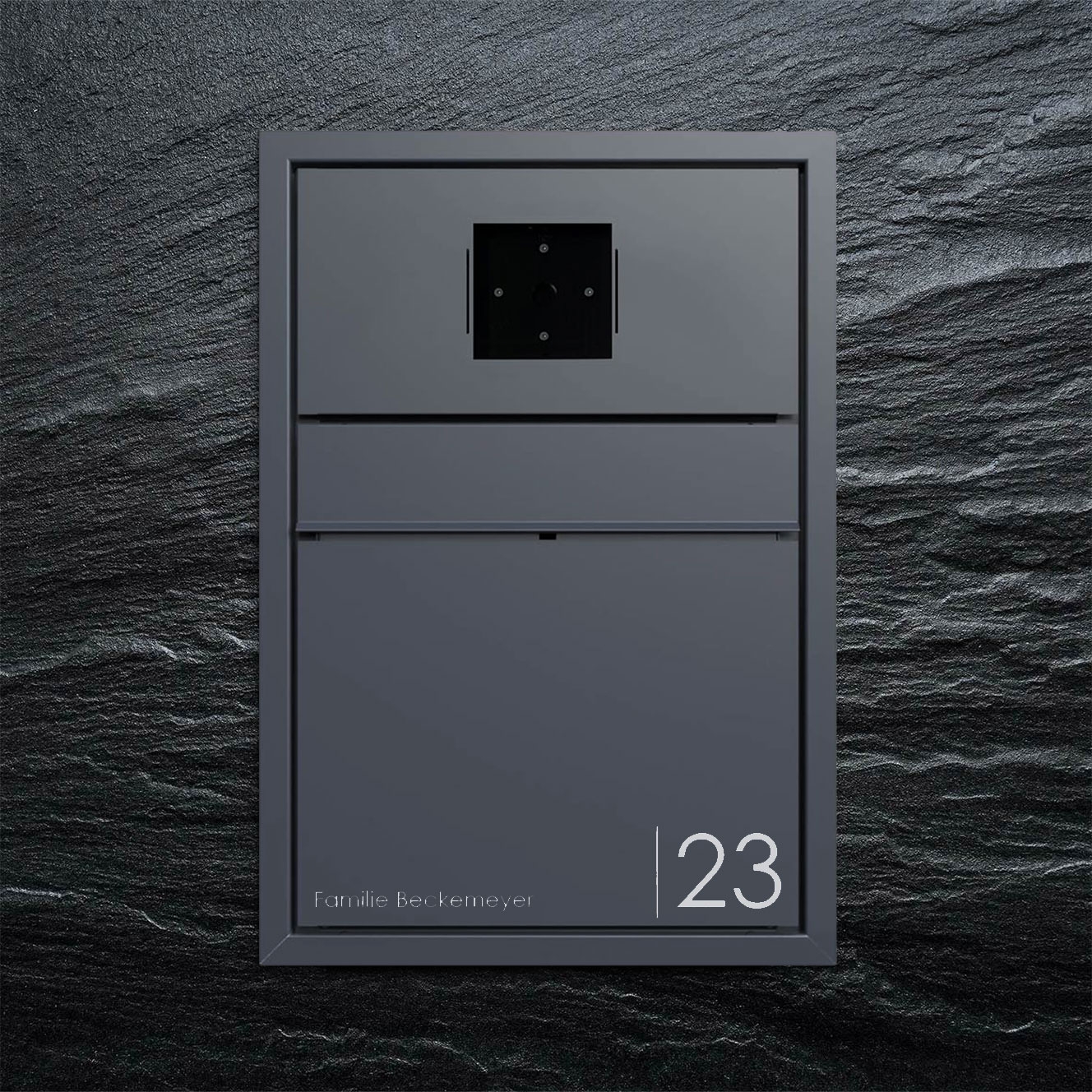 Design Unterputz Briefkasten GOETHE UP - RAL nach Wahl - LOXONE Intercom vorbereitet