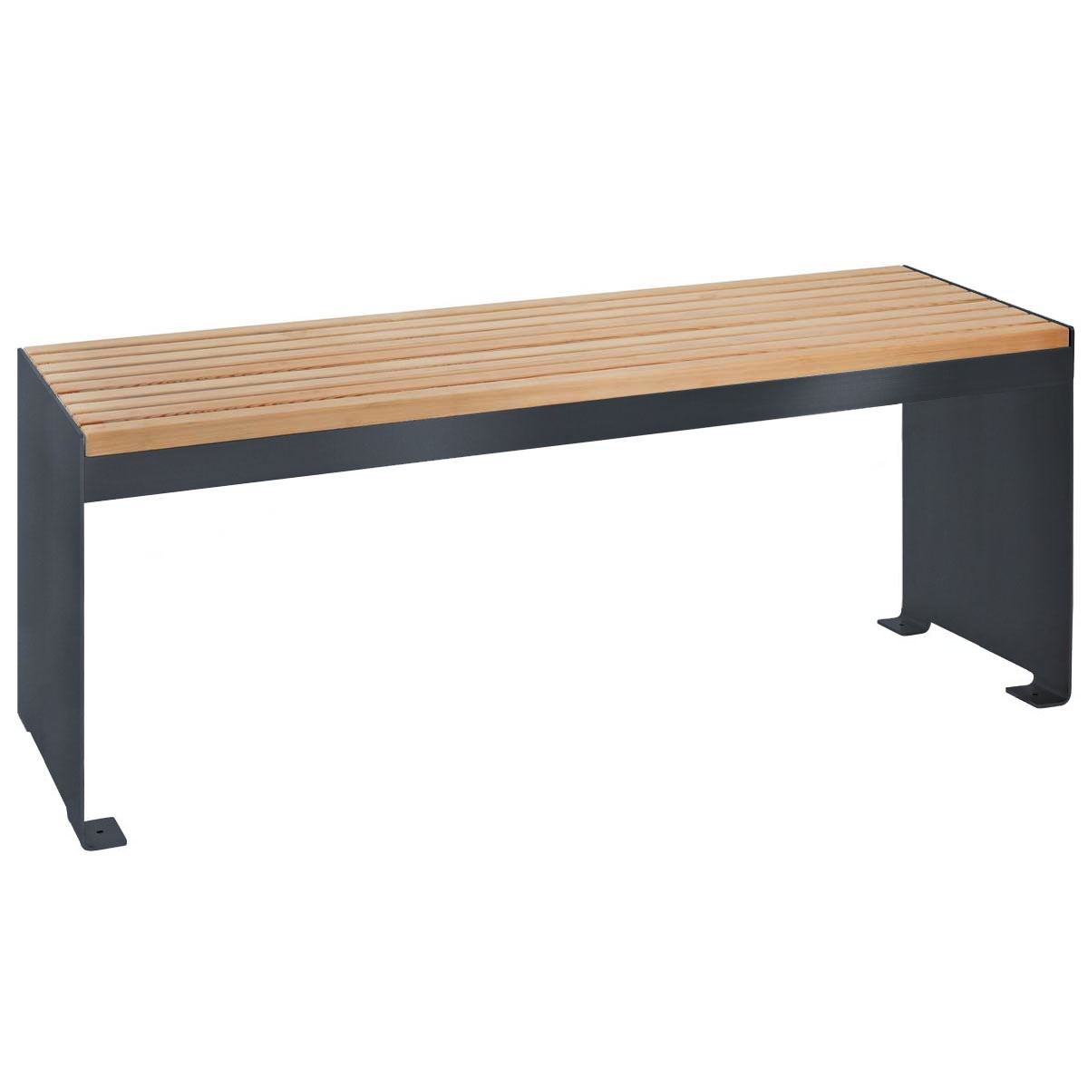 Tavolo di design NOVALIS - acciaio inox verniciato a polvere - abete di Douglas oliato