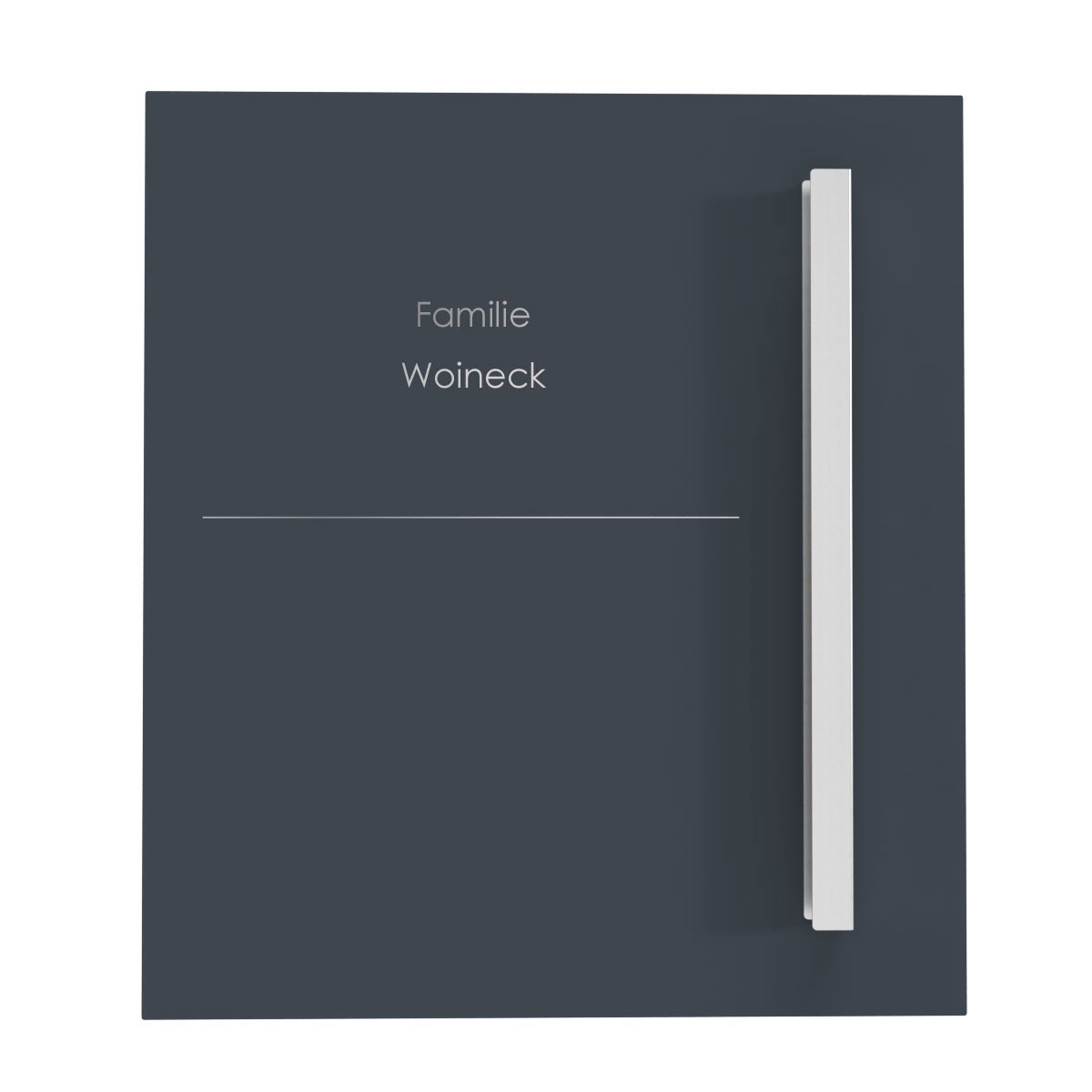 Design stainless steel letterbox SCHILLER MEDIUM Elegance II - house number - name - RAL of your choice Design stainless steel letterbox SCHILLER MEDIUM Elegance II - house number - name - RAL of your choice