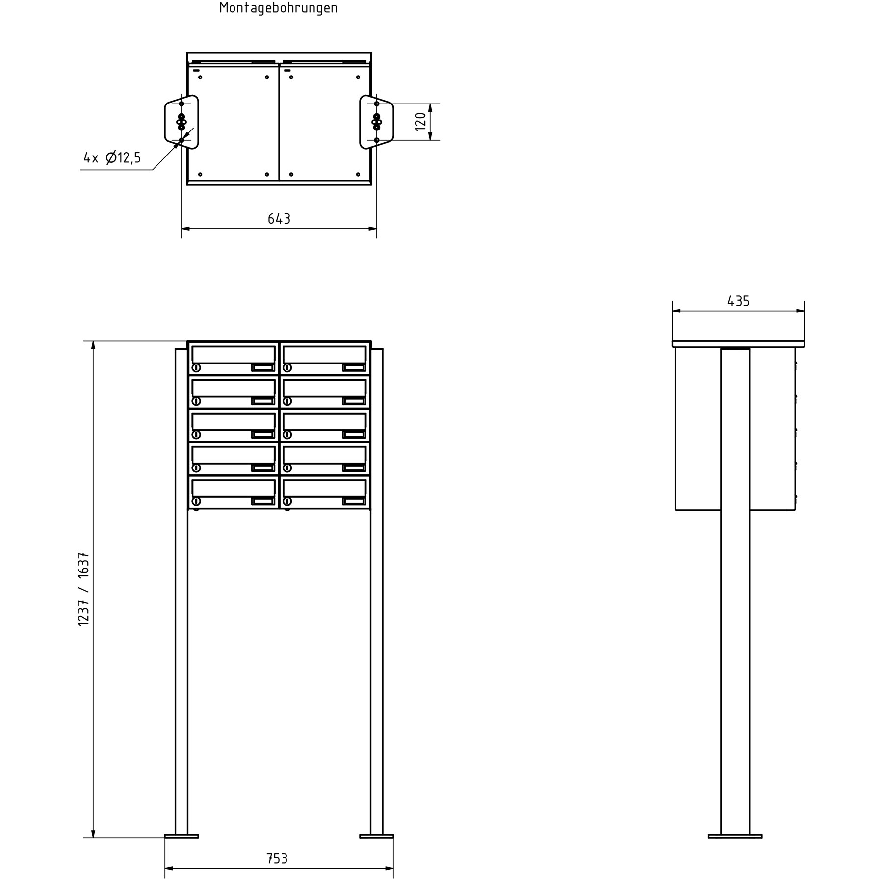 7er Briefkastenanlage freistehend Design BASIC 385P-7016-SP mit Klingel- Sprechteil inkl. Seitenverkleidung & Regendach - Briefkästen waagerecht - Anthrazit-Grau RAL 7016 7er Briefkastenanlage freistehend Design BASIC 385P-7016-SP mit Klingel- Sprechteil inkl. Seitenverkleidung & Regendach - Briefkästen waagerecht - Anthrazit-Grau RAL 7016
