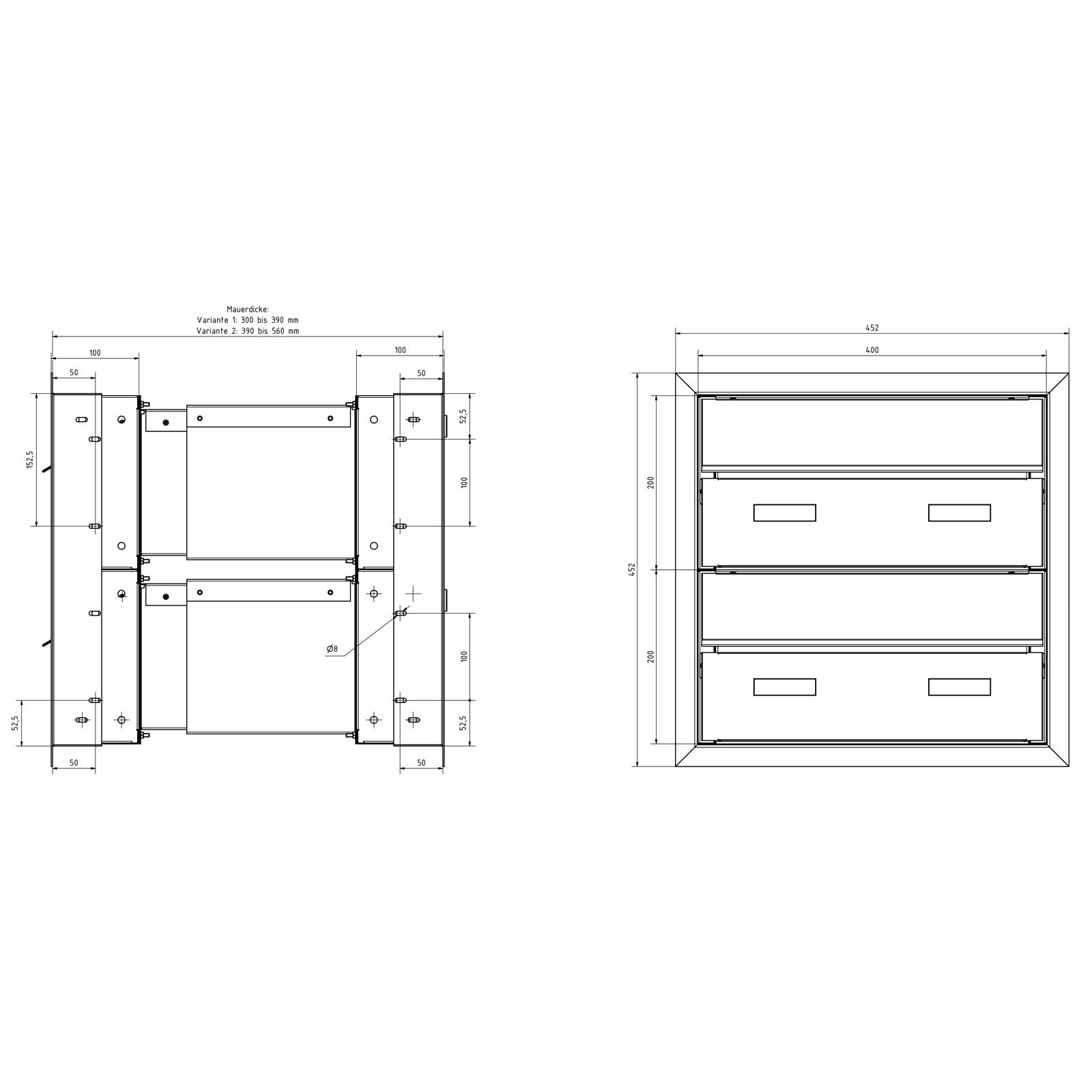 2-piece 1x2 design letterbox GOETHE MDW with nameplate - RAL of your choice 2-piece 1x2 design letterbox GOETHE MDW with nameplate - RAL of your choice