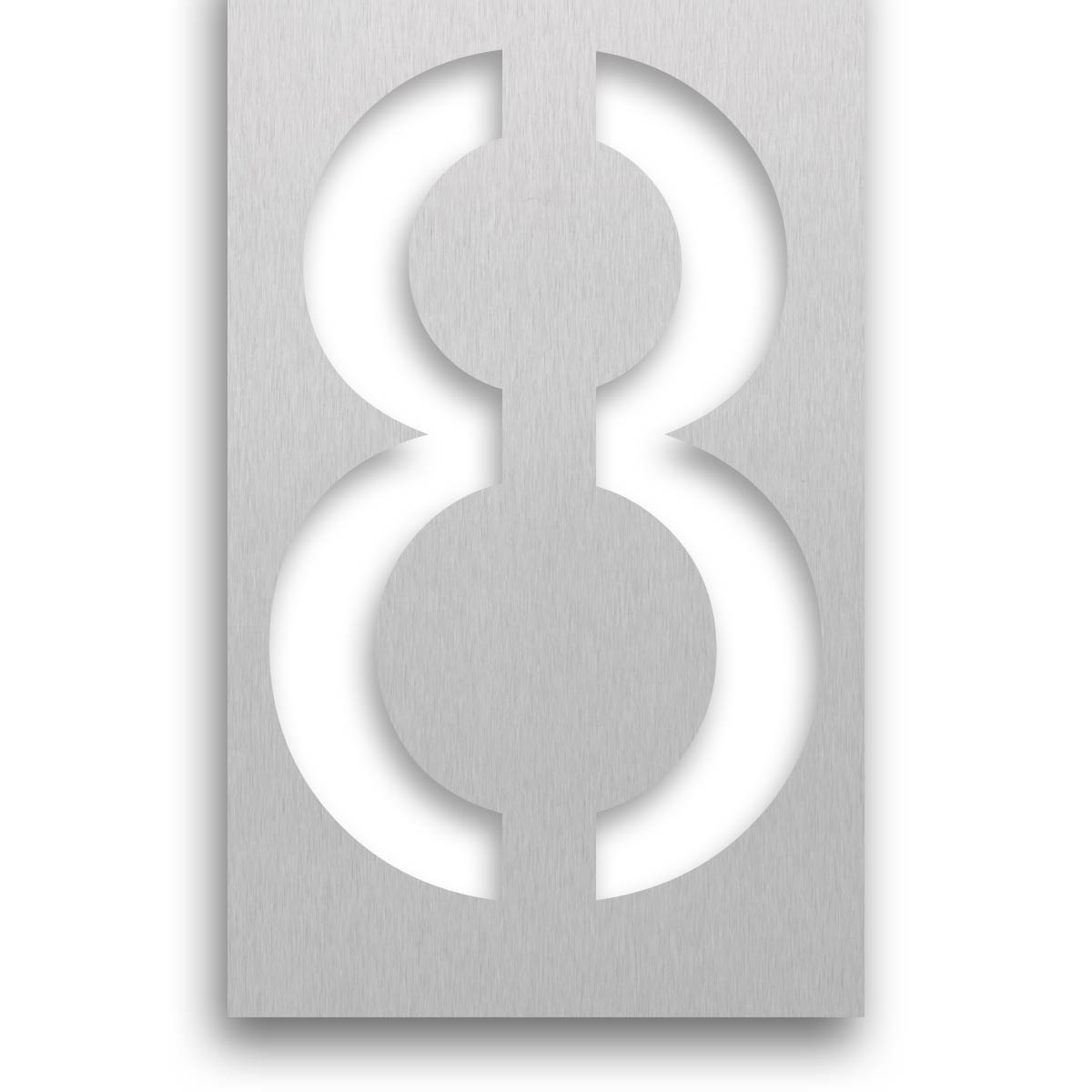 5cb2d0539cc6149459dd8f70e6e46b86d862819b Hausnummer 8 als Durchgravur - Edelstahl V2A geschliffen