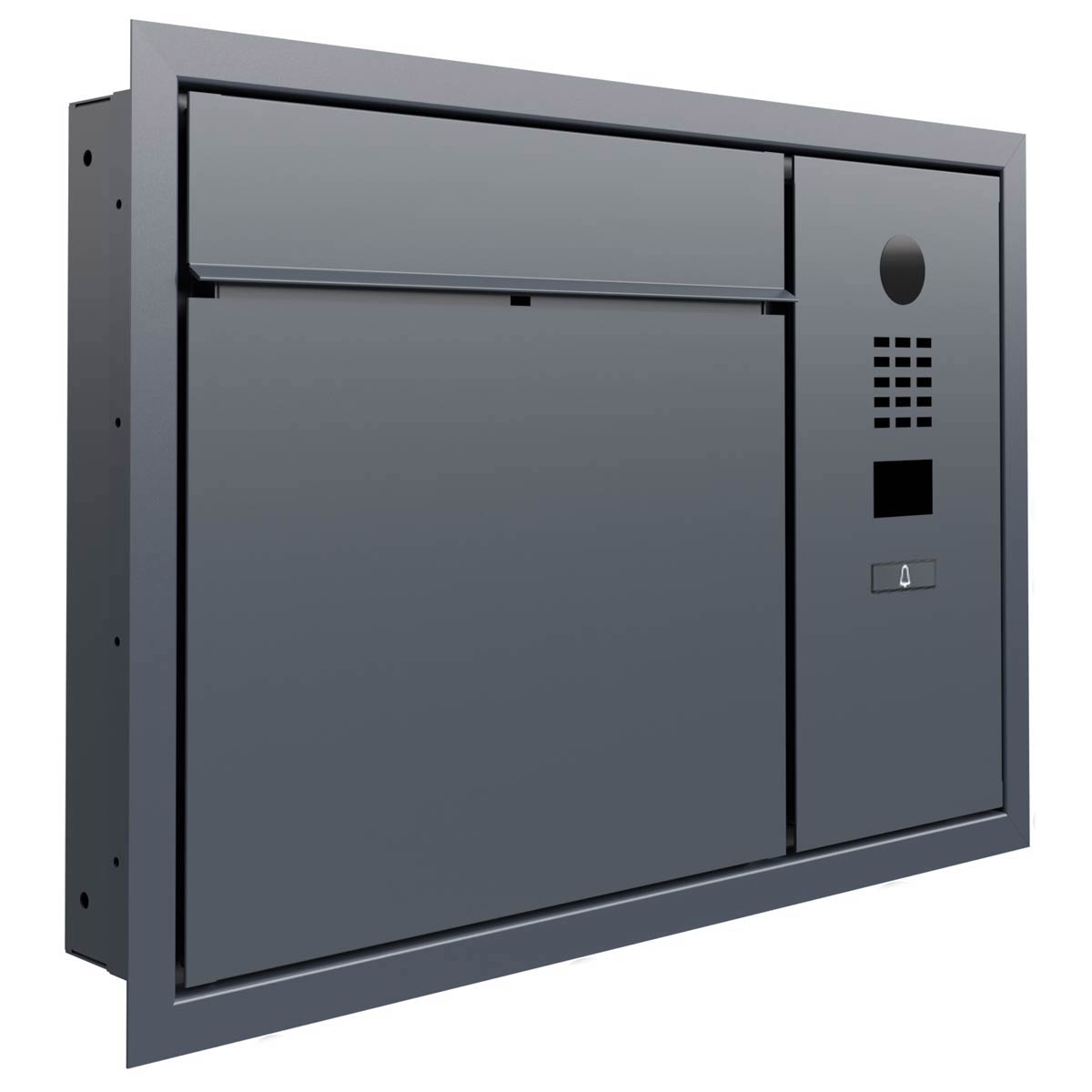 Design flush-mounted letterbox GOETHE UP with DoorBird video intercom - RAL of your choice Design flush-mounted letterbox GOETHE UP with DoorBird video intercom - RAL of your choice
