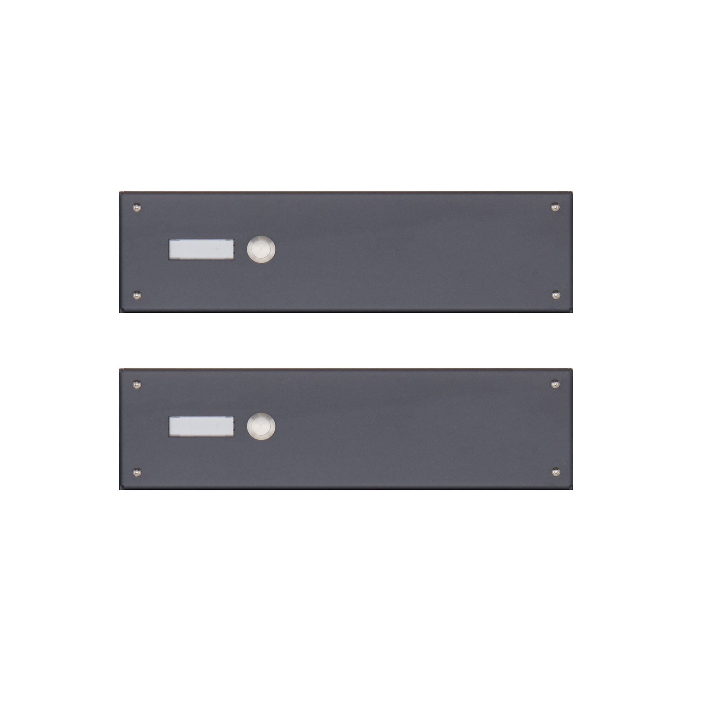 2 stainless steel panels 355x100 for 2 parties without speech perforation - RAL of your choice 2 stainless steel panels 355x100 for 2 parties without speech perforation - RAL of your choice