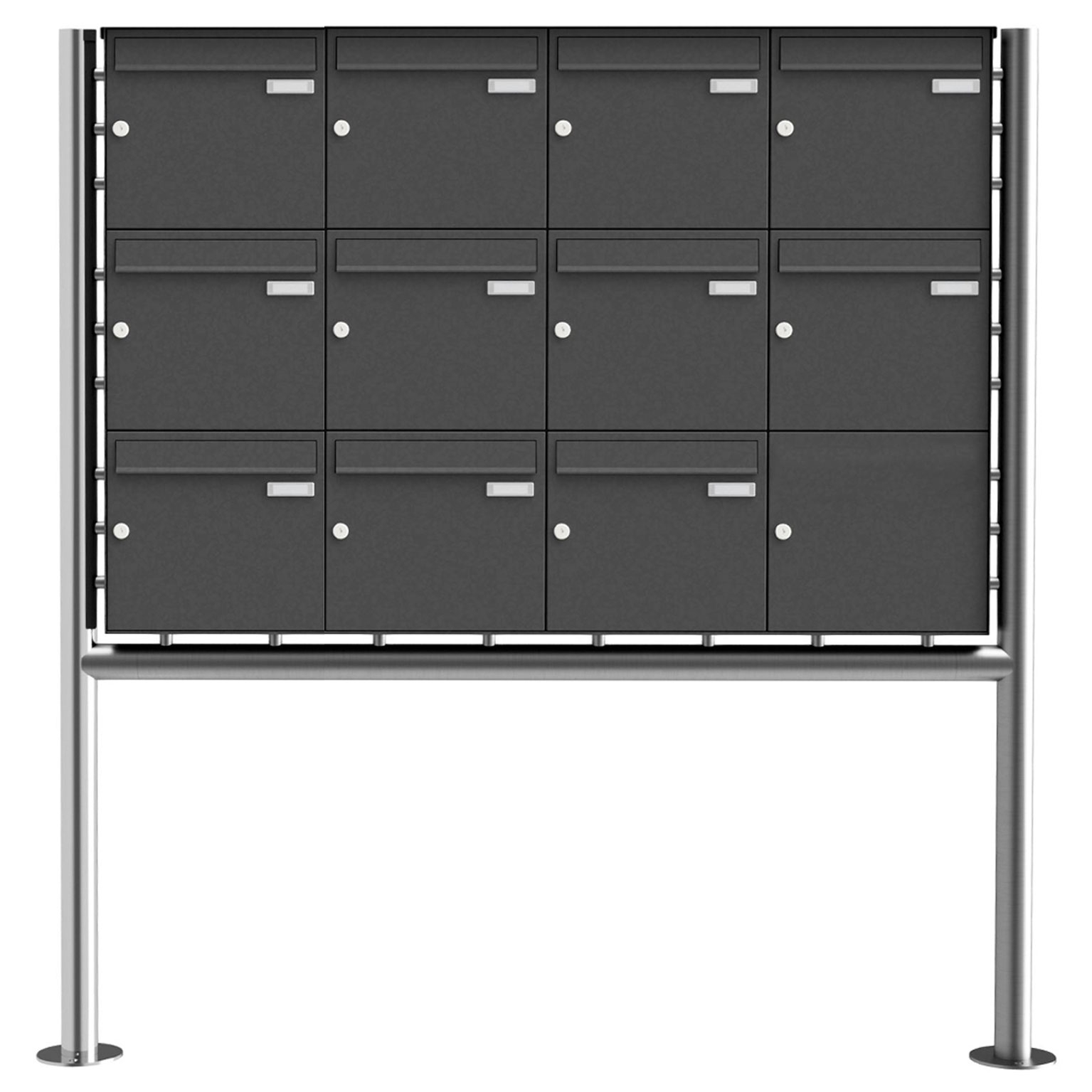 11er 3x4 Edelstahl Standbriefkasten Design BASIC Plus 381X ST-R - RAL nach Wahl 11er 3x4 Edelstahl Standbriefkasten Design BASIC Plus 381X ST-R - RAL nach Wahl