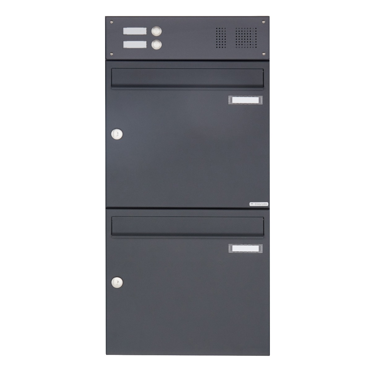 2er Aufputz Briefkasten Design BASIC 382A AP mit Klingelkasten - RAL 7016 anthrazitgrau 2er Aufputz Briefkasten Design BASIC 382A AP mit Klingelkasten - RAL 7016 anthrazitgrau